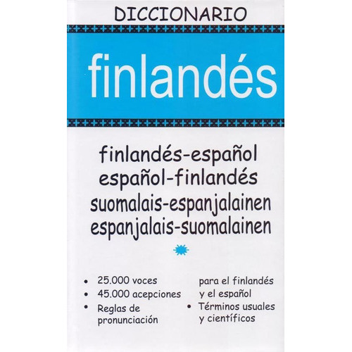 Diccionario Finlandes - Español / Español - Finlandes, De Libreria Universitaria De Barcelona. Editorial Lu Libreria Universitaria, Tapa Dura En Español, 2016
