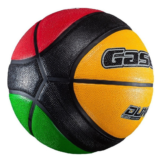 Balón Basketball Multicolor Dunk No. 7 Gaser Color Amarillo, Verde, Negro y Rojo