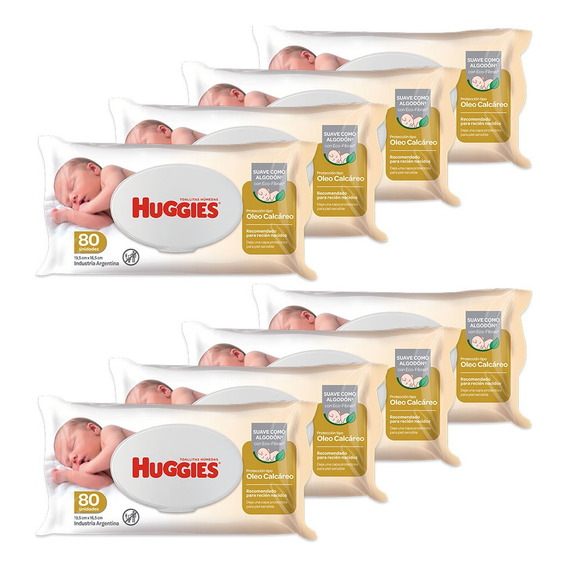 Toallas Humedas Huggies Con Oleo Calcareo 8 Unidades X 80