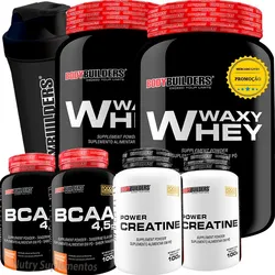 Kit 2x Whey Protein + 2x Bcaa + 2x Creatina + Coqueteleira no Mercado Livre com oferta e cupom de desconto
