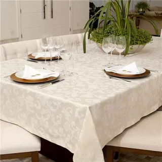 Toalha De Mesa Impermeavel Quadrada   220x220  Angora Bege