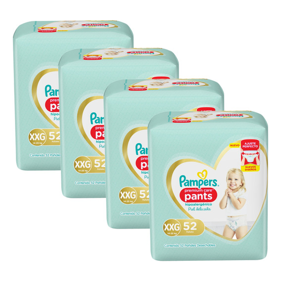 4 Packs Pampers Premium Care Pants Xxg 52 / xg 52 / G 64