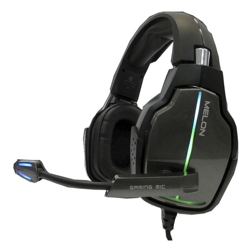 Auriculares gamer Melon M9000 negro con luz  rgb LED