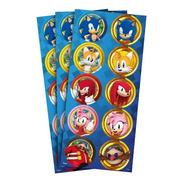 30 Adesivos Sonic - 3 Cartelas Com 10 Adesivos Cada
