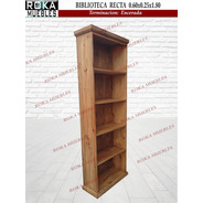 Biblioteca Recta 80x25x180 Librero Encerado Roka