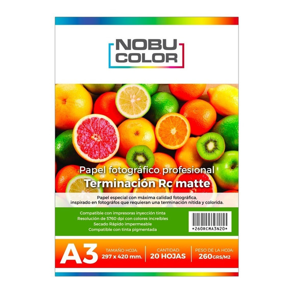 Papel Foto Matte Profesional Rc A3 260 Gr. - 20 Hojas