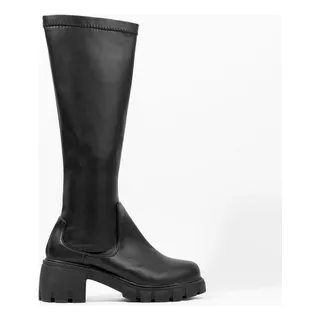 Bota Alta Combat Militar Elástica 5cm Para Mujer Walki Mara