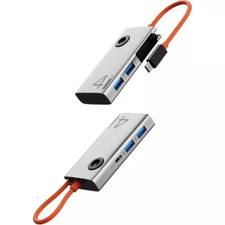 Adaptador Multiportas Hub Usb Tipo C 4 Portas Usb 3.0 Rock Cinza