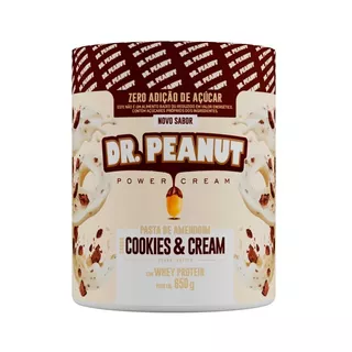 Suplemento Em  Pasta Dr. Peanut  Pasta De Amendoim Avelã Com Whey Protein Gorduras Sabor  Cookies And Cream Em Pote De 650g