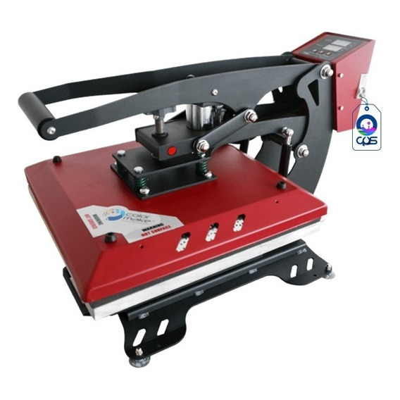 Plancha sublimadora semiautomática Color Make CM22- SEMREN3838 roja y negra 110V