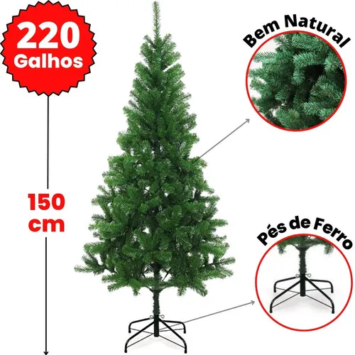 Árvore De Natal Branco 150 Cm Com 220 Galhos Grande