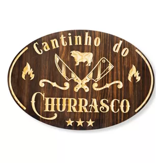 Placas Decorativas Churrasco Em Madeira Entalhada Cantinho Do Churrasco