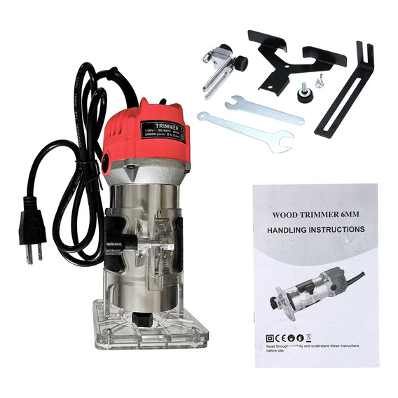 Kkmoon 110v 800w Trim Router 30000r / Min Con Transparente