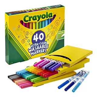 40 Marcadores Crayola Ultra Clean Washable Lavable Fine Line
