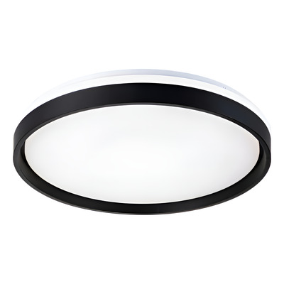 Plafon Led Split Negro Redondo 50cm Diseño Moderno Cie