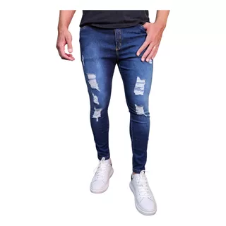 Calsa Jeans Masculina Laycra Premium Rasgada Colada 36 Ao 46