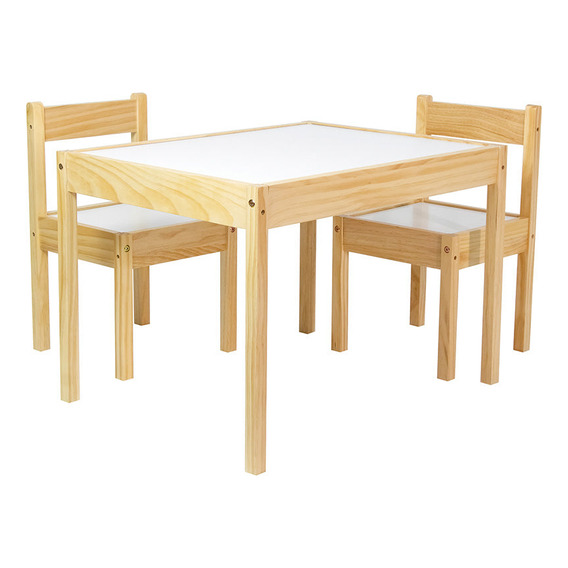 Mesa Para Niños 2 Sillas Montessori Mesita Infantil Madera