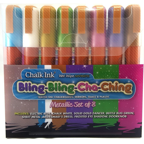 Marcadores Toallita Húmeda Cha Ching Bling-bling 6 Mm Con 8