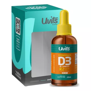 Vitamina D3 10.000ui + K2 120mcg Em 5 Gotas -120 Doses Uvits