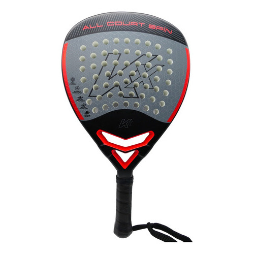 Pala De Pádel Raqueta K6 Paddle Carbon All-court Spin Color Gris-Negro-Rojo