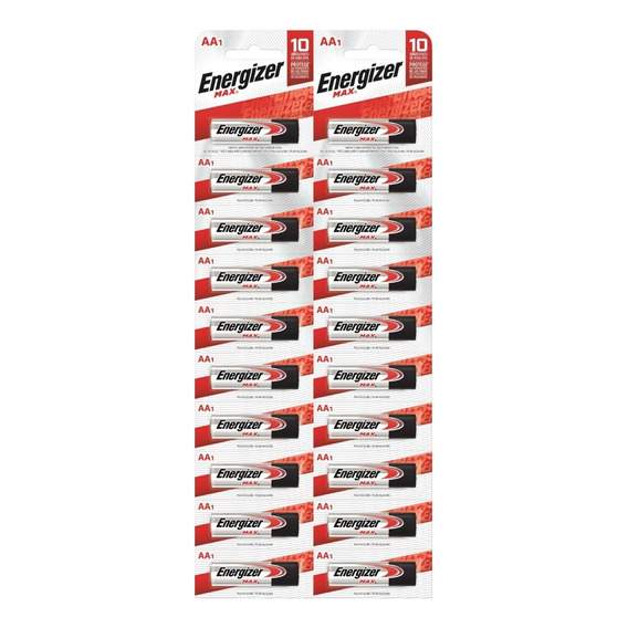 20 X Pilas Alcalinas Aa Energizer Max Blisters San Martin