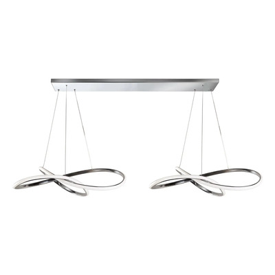 Lampara Colgante L2020 Doble Moderno Led Diseño Cromo Cromo