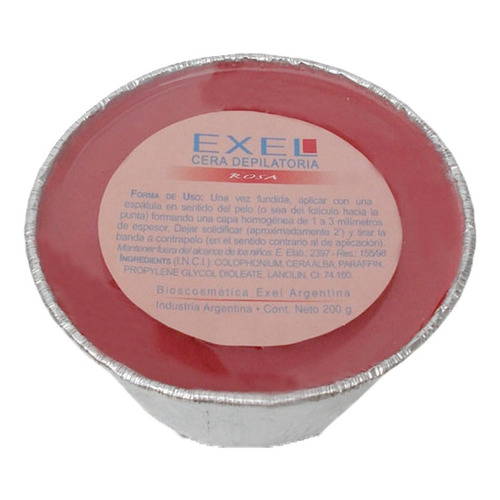 Cera Depilatoria Rosa Exel 250g Sistema Español