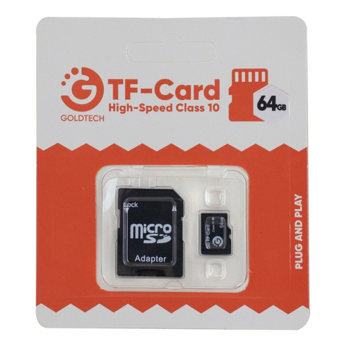 Tarjeta De Memoria 64 Gb Micro Sd Con Adactador Goldtech