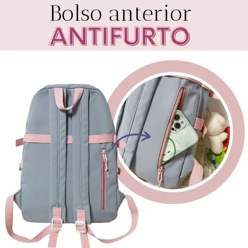 Mochila Multifuncional Feminina Escolar Bolsinha Impermeavel Cor
