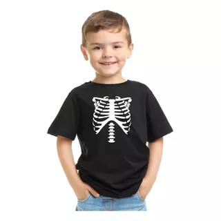Polera Esqueleto Unisex / Niño Y Adulto