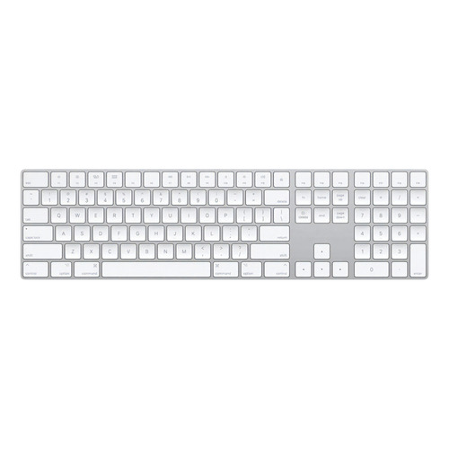 Teclado Apple Magic Keyboard con teclado numérico QWERTY inglés US color blanco