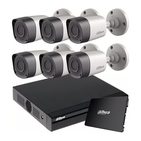 Kit Seguridad Dahua Dvr 8 Ch + 6 Cámaras 2mp + Ssd 1tb