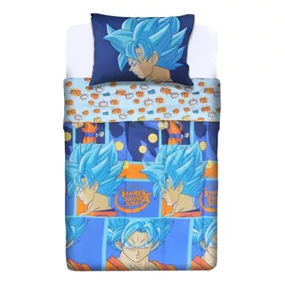 Cobertor Reversible 1.5pz Dragon Ballz+1 Funda Almohada Goku