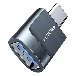 Adaptador Rock Otg Usb-af Para Type-c Cinza Espacial