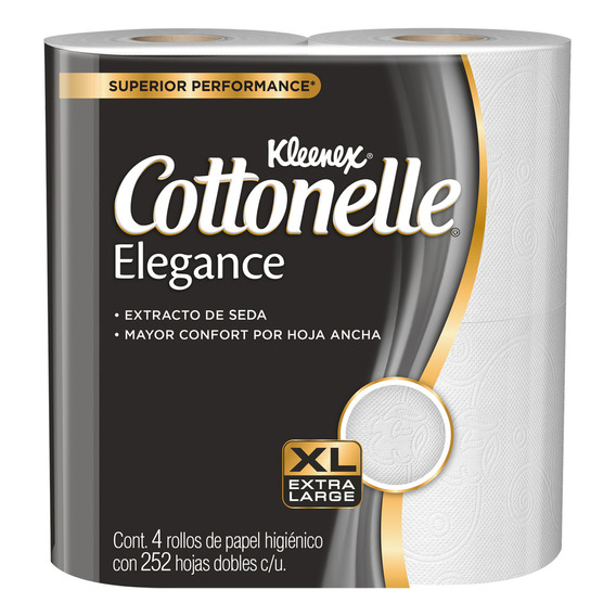 Papel Higiénico Kleenex Cottonelle Elegance 4 Rollos
