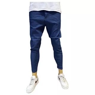 Pantalon Chupín Corte Europeo Hong Kong Azul Calidad