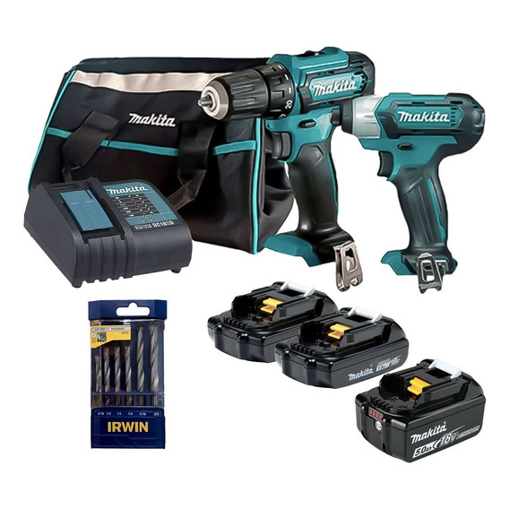 Combo Brushless Rotomartillo Llave De Impacto Makita +brocas