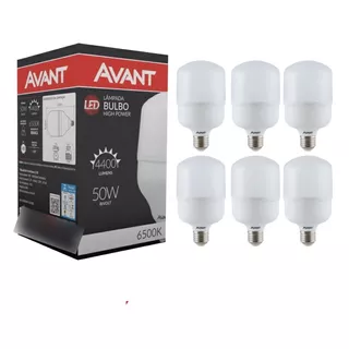 Kit 06 Lâmpada 50w Led Bulbo Branco Frio Alta Potência Avant Cor Da Luz Branco-frio Bivolt