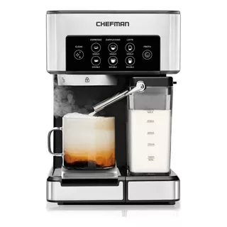 Chefman Maquina Pro Preparar Café Espresso Y Capuchinos 1.8l Color Plateado