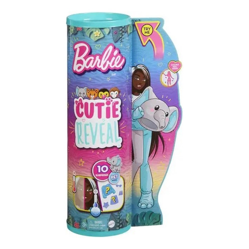 Barbie Muñeca Cutie Reveal Con Disfraz Elefante Hkp97