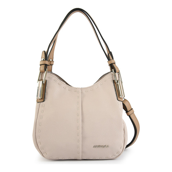 Talina Cartera Dos Asas Tres Divisiones Pequeña Beige