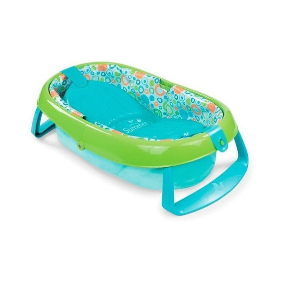 Bacha Baño Para Bebe Inflable Y Plegable Summer Color Verde