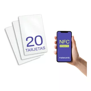 20 Tarjeta Pvc Nfc Ntag215 Sólida Para Impresión Con Ribbon