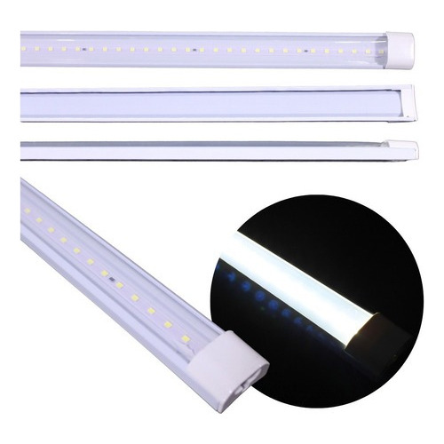 Regletas Tubo Led Con Conector Integrado 22w 20 Piezas Color Blanco