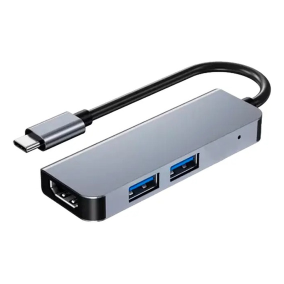 Hub 3 En 1 / Usb 3.1 Tipo C / Hdmi 4k / 2 Usb 3.0 / Aluminio