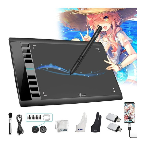 Tableta Gráfica Ugee M708 10x 6 Inch Compatible Android Y Pc