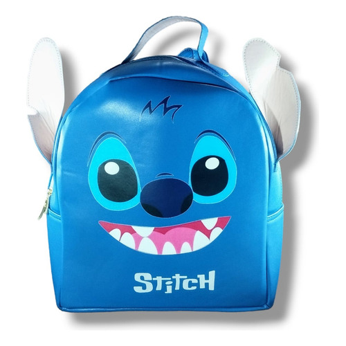 Mochila Stitch Para Mujer Juvenil Color Azul Diseño De La Tela Liso