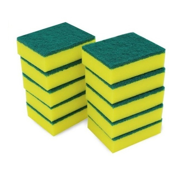 Esponjas Amarilla/verde Multiuso X 10 Unidades