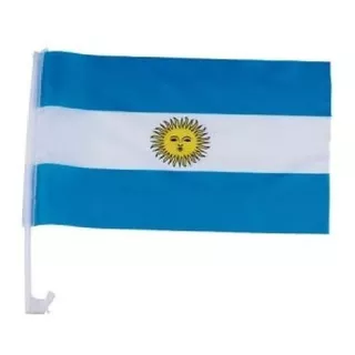 Bandera Para El Auto De Argentina Plastica De 30 X 45 Cm