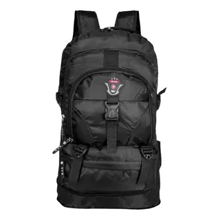 Mochila Para Viagem 50l Acampamento Trilha Semi Impermeável Cor Preto Desenho Do Tecido Liso